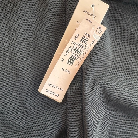 NEW Victoria's Secret VERY SEXY Shine Mesh Sheer Tank Bodysuit Black - Picture 8 of 8